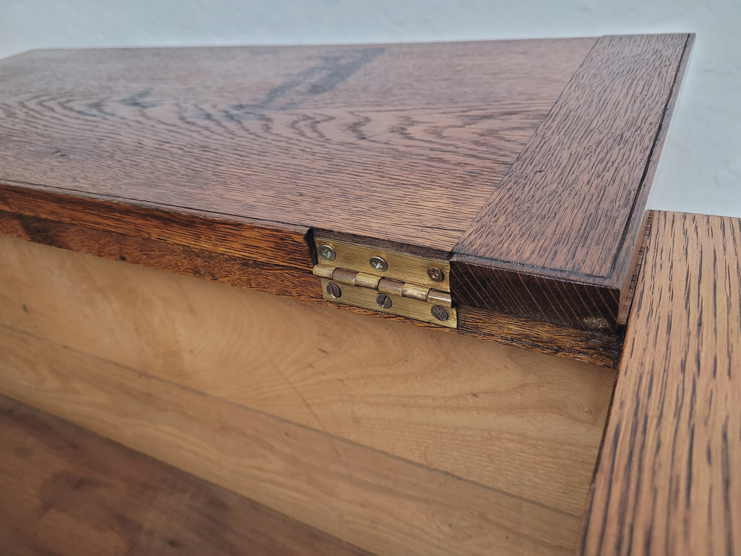 Vintage Oak Coffer Blanket Box Chest Trunk 1970 Carved Storage Postage Available