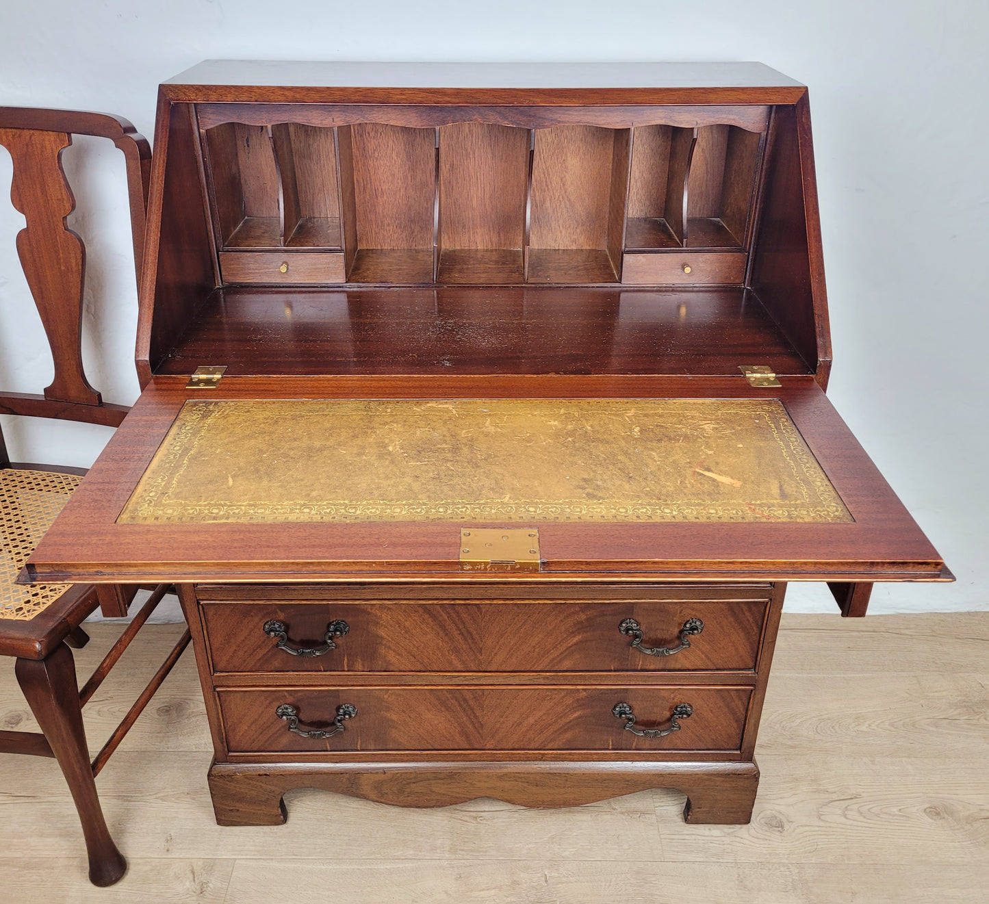 Vintage Writing Bureau Desk Mid 20th Century Mahogany 1960's Delivery Available