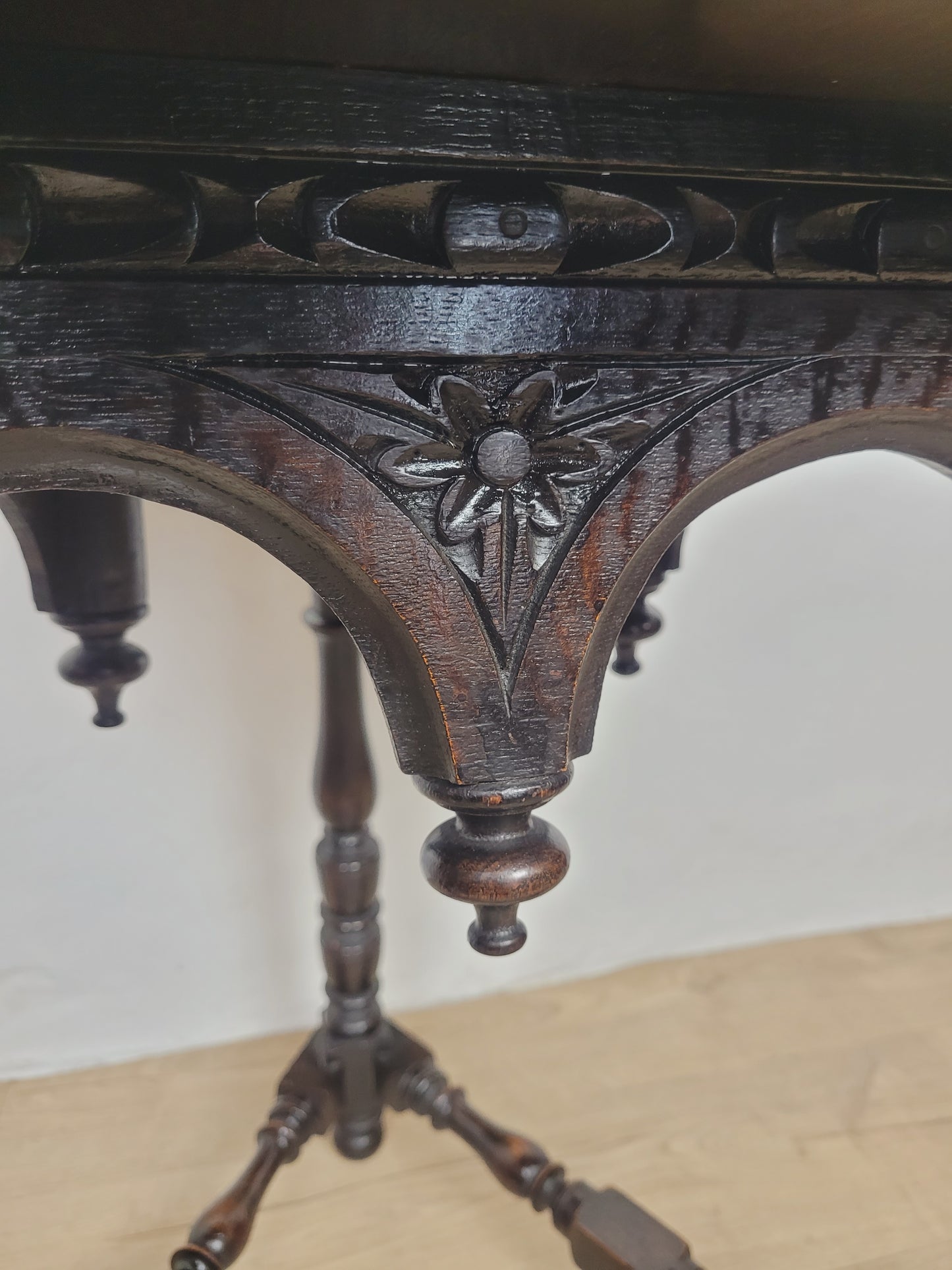 Victorian Circular Occasional Table Carved Oak 1900s Antique Postage Available