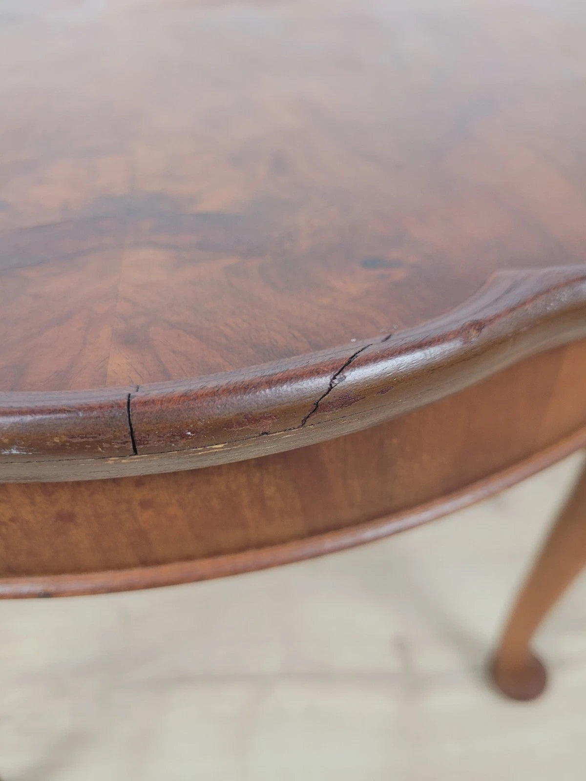 Walnut Coffee Side Table Circular Scalloped Cabriole Carved Postage Available