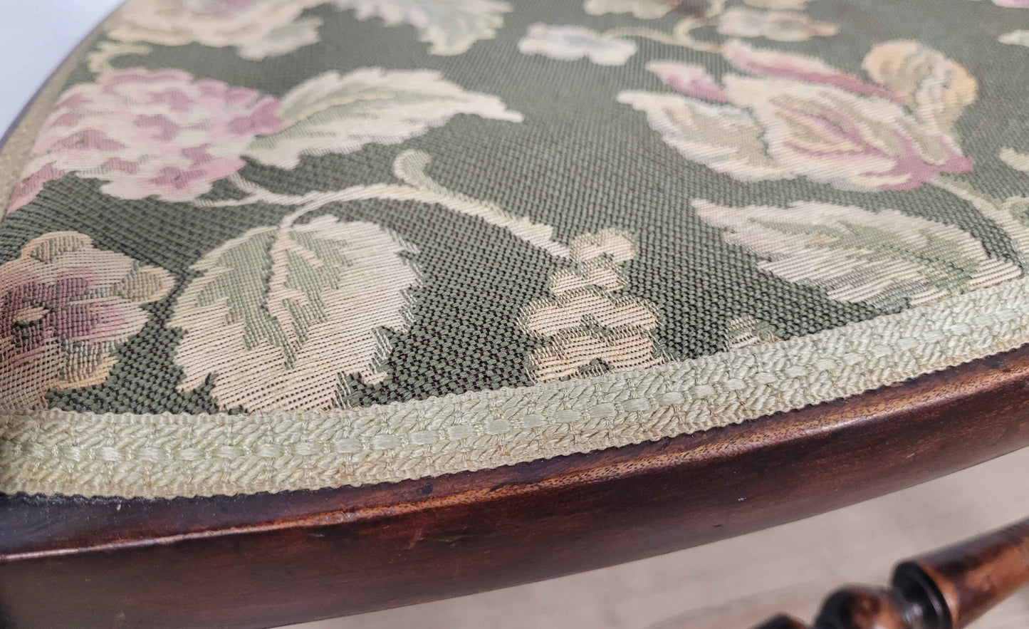 Edwardian Armchair Inlaid Floral Upholstery English 1900s Postage Available