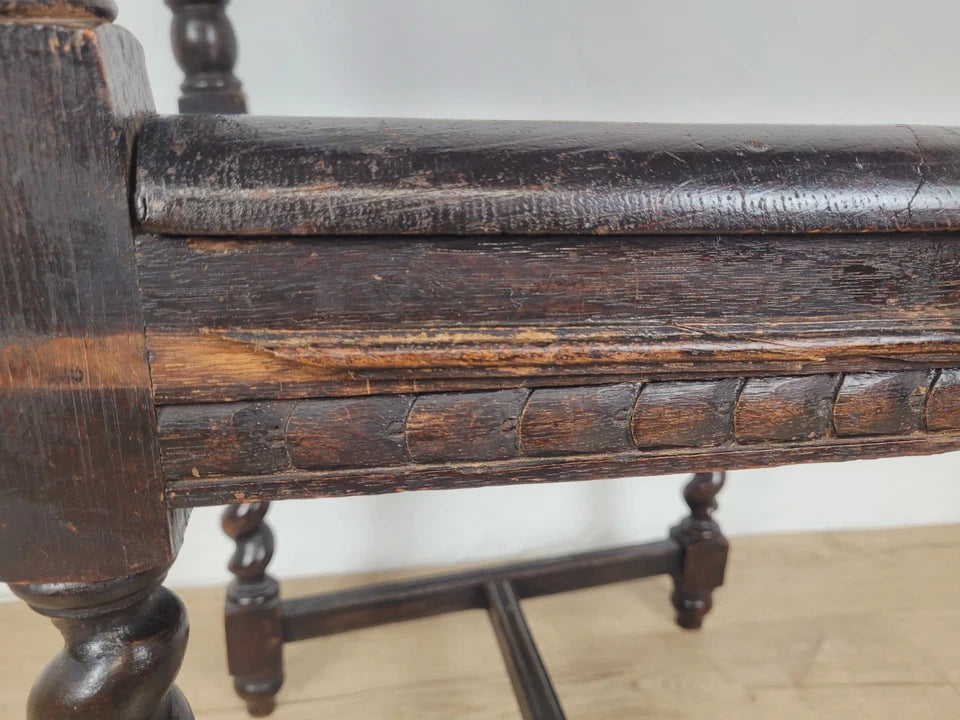 Victorian Side Chair Carved Barley Twist 17thC Styled Antique Postage Available