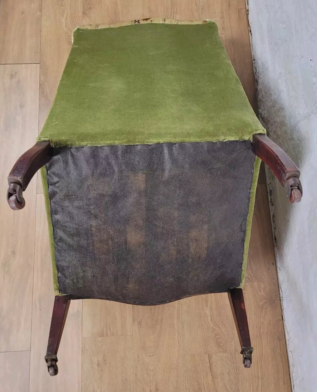 Edwardian Armchair Wing Back Patera Inlaid Castors Upholster Delivery Available