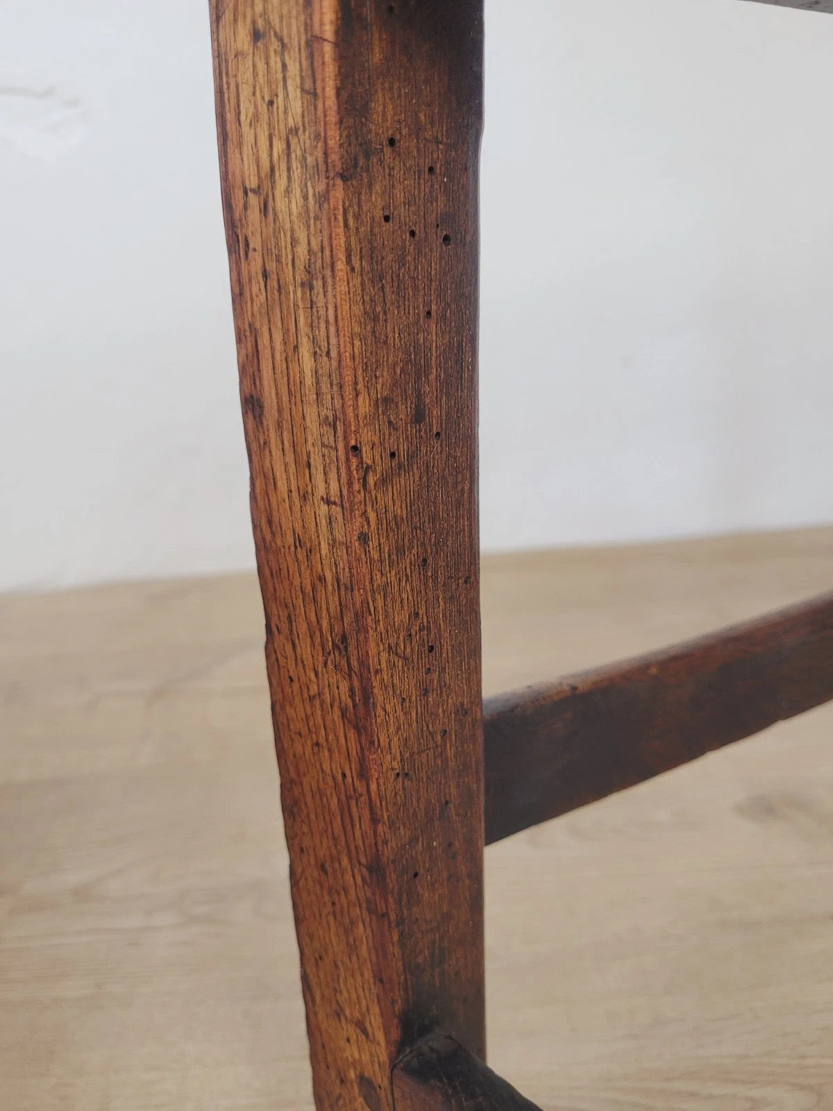 Country Kitchen Chairs Pair Pierced Back Elm 19thC Antique Postage Available