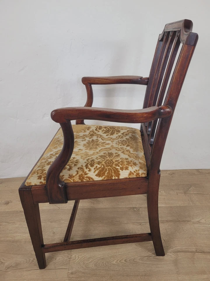 Victorian Dining Chairs Set 4 Carved Floral Upholstery 19thC Postage Available