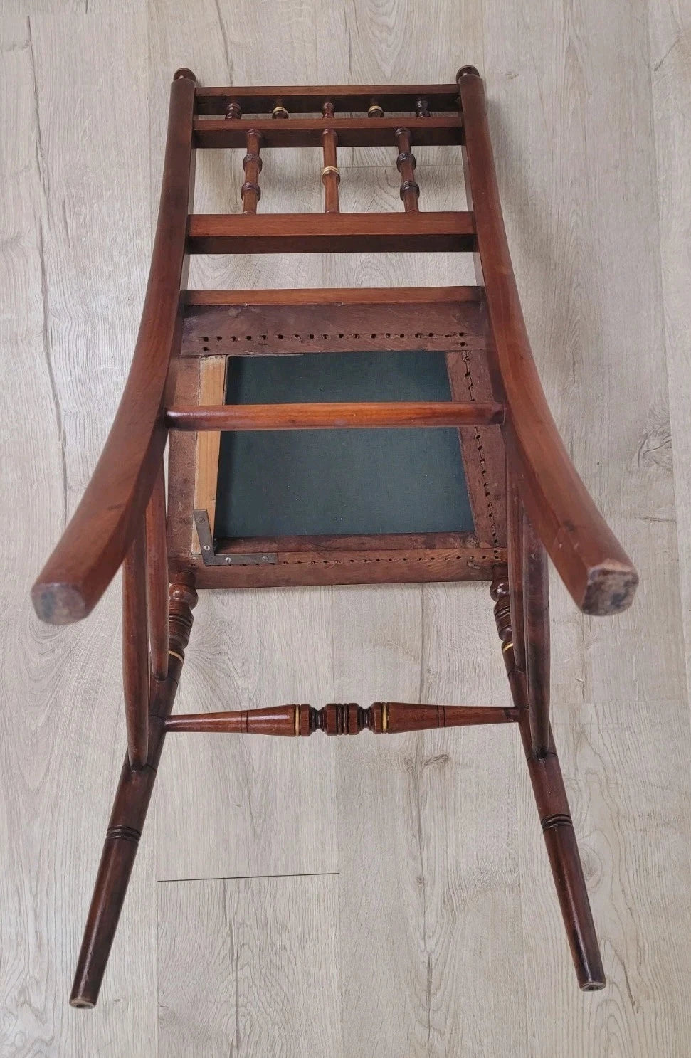Edwardian Bedroom Chair Spindle Back Floral Upholstery Antique Postage Available