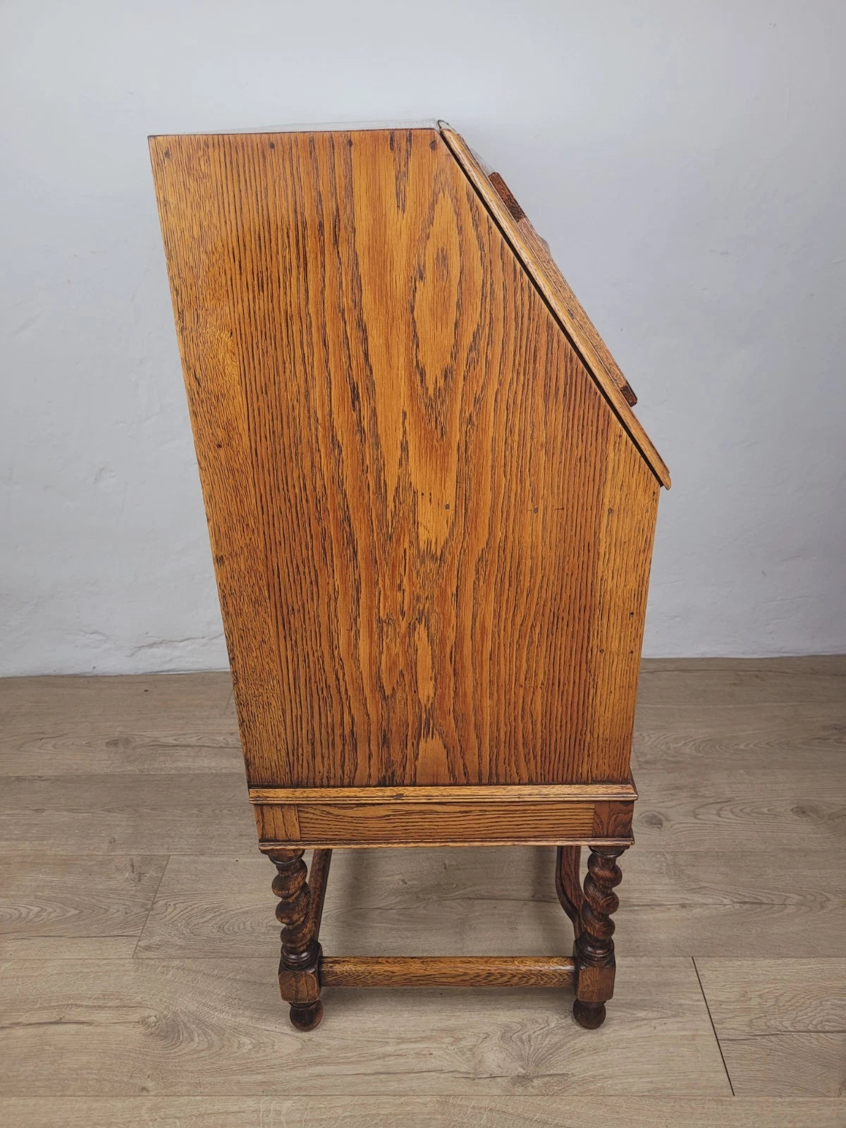 Oak Writing Bureau Desk Vintage 1950s Storage Country Rustic Delivery Available