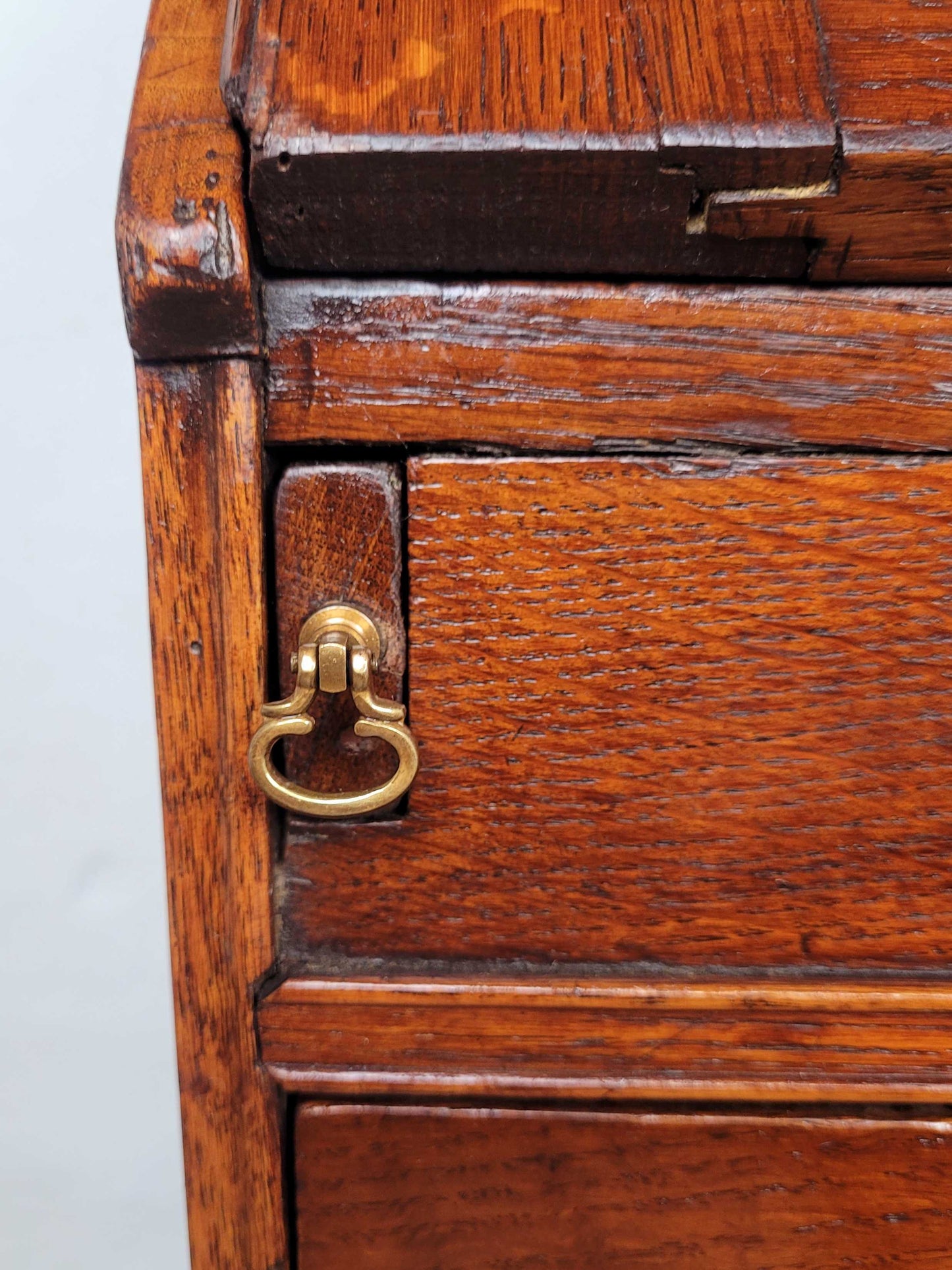Victorian Writing Bureau Desk 19thC Oak Drop Handles Antique Delivery Available