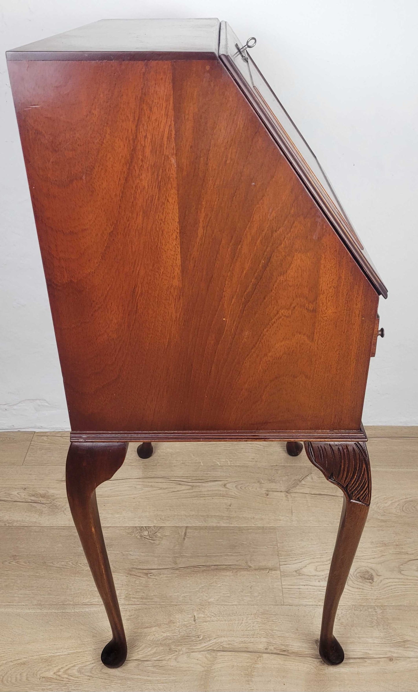 Vintage Ladies Writing Desk 1960s Lock  & Key Drawer Mahogany Delivery Available