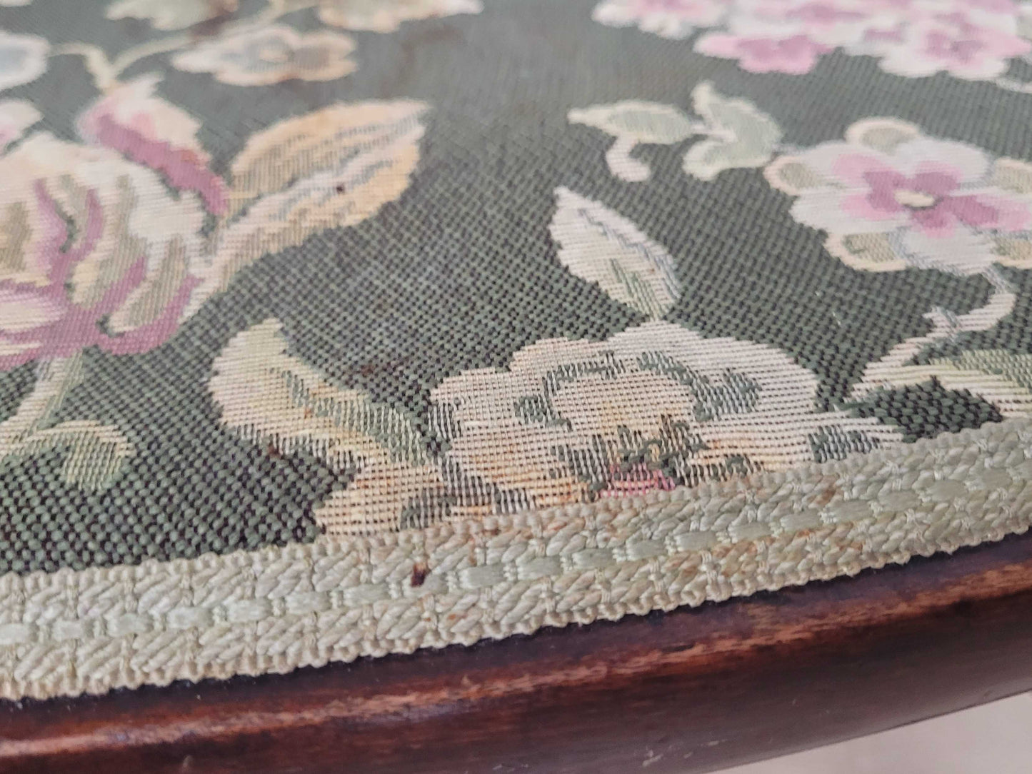 Edwardian Armchair Inlaid Floral Upholstery English 1900s Postage Available