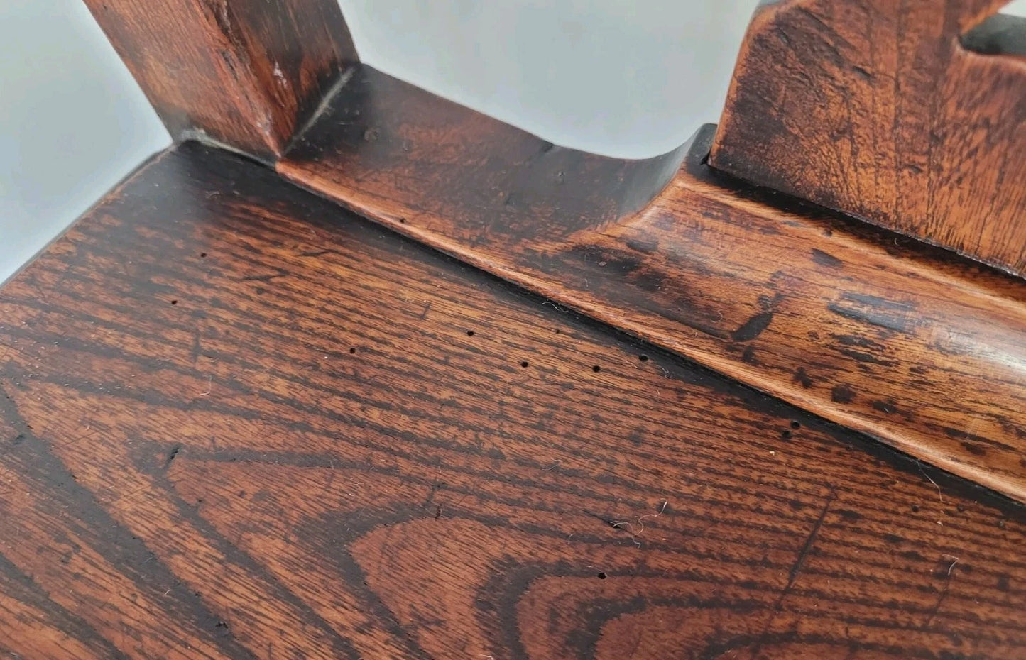 Country Kitchen Chairs Pair Pierced Back Elm 19thC Antique Postage Available