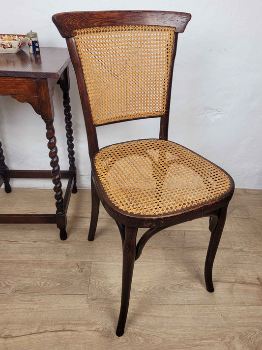 J&J Kohn Bentwood Chair Bistro Cane 20th Century Original ostage Available