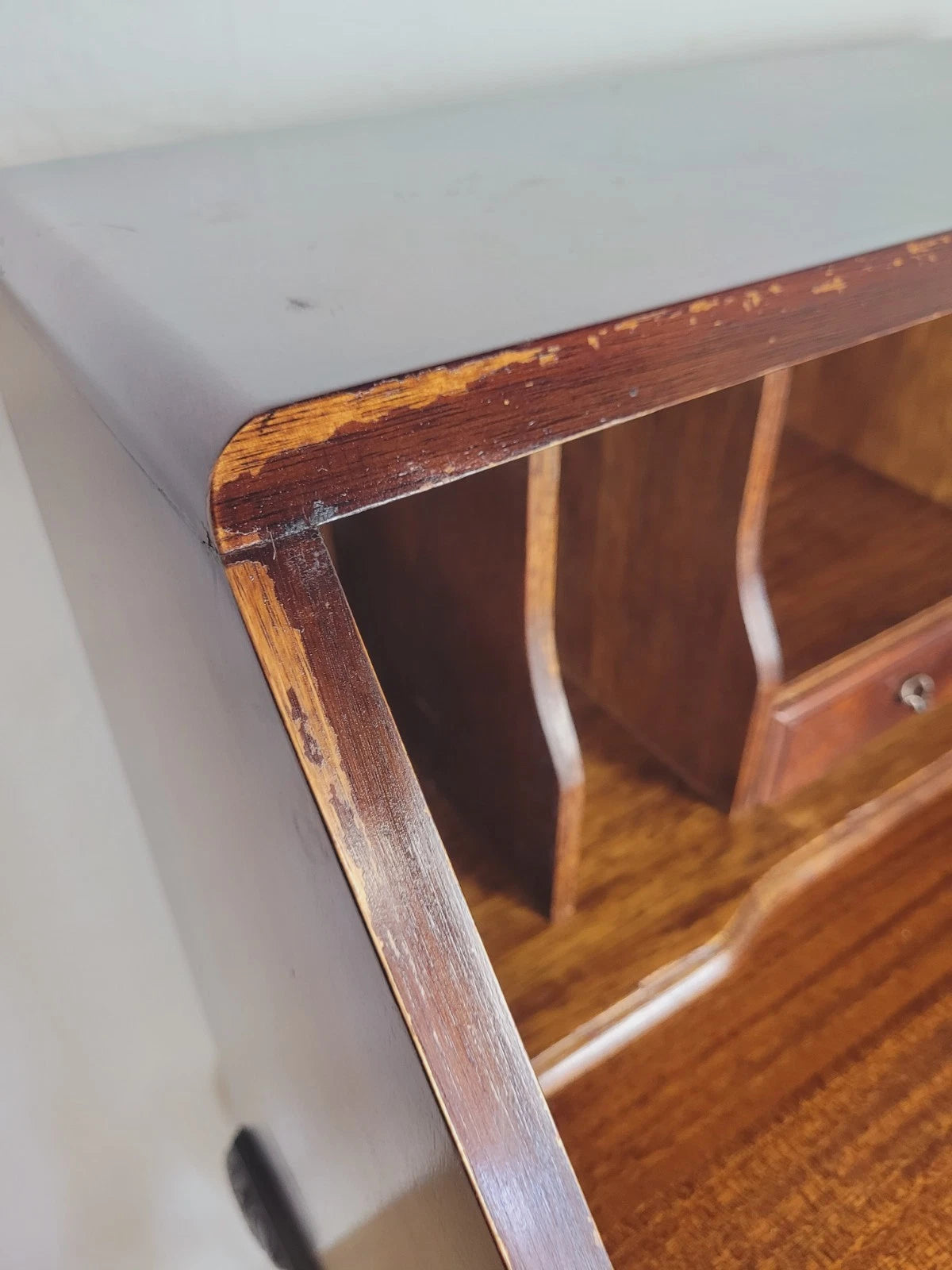 Vintage Writing Desk Bureau Ladies Queen Anne 1940 Lock & Key Delivery Available