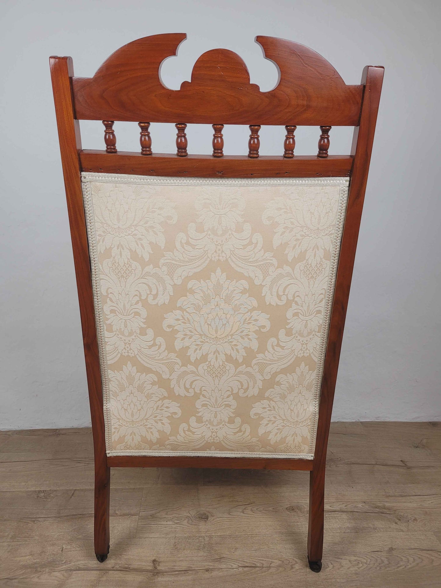 Pair of Vintage Armchairs Castors Floral Upholstery Reprod Delivery Available