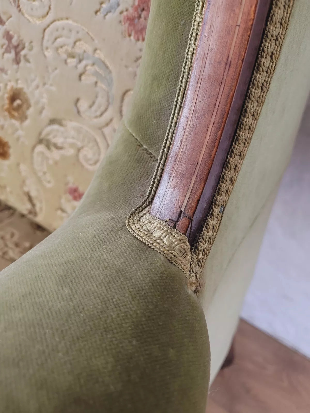 Edwardian Armchair Wing Back Patera Inlaid Castors Upholster Delivery Available