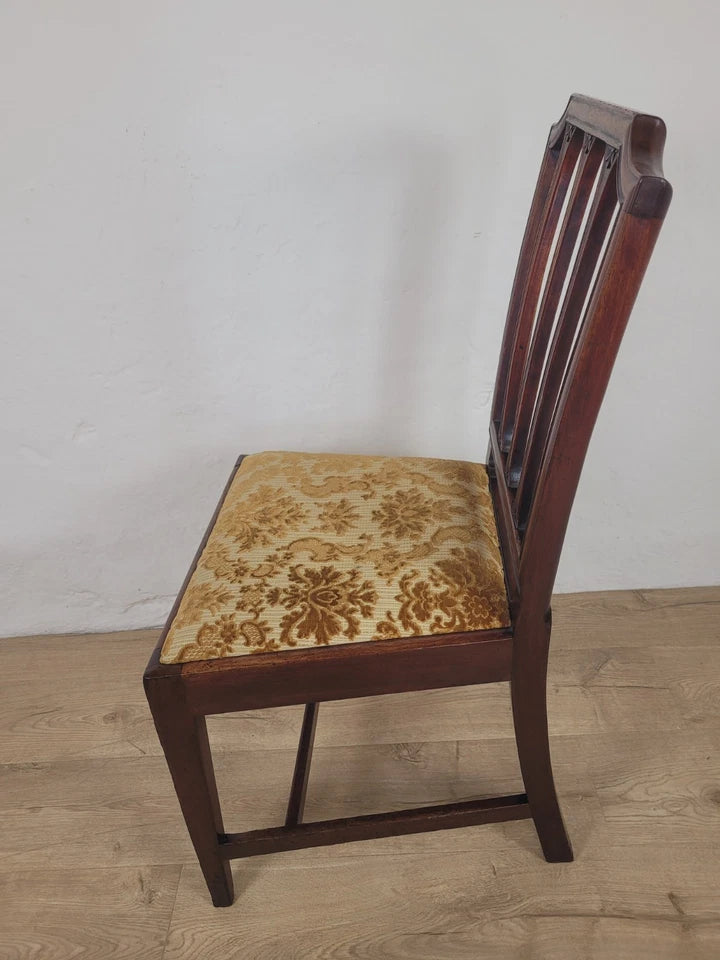 Victorian Dining Chairs Set 4 Carved Floral Upholstery 19thC Postage Available