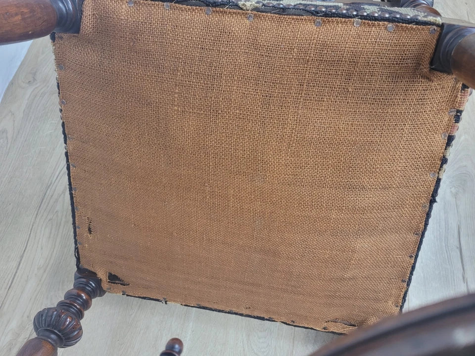Walnut Hall Chair Carved High Back 17thC Style Vintage Delivery Available