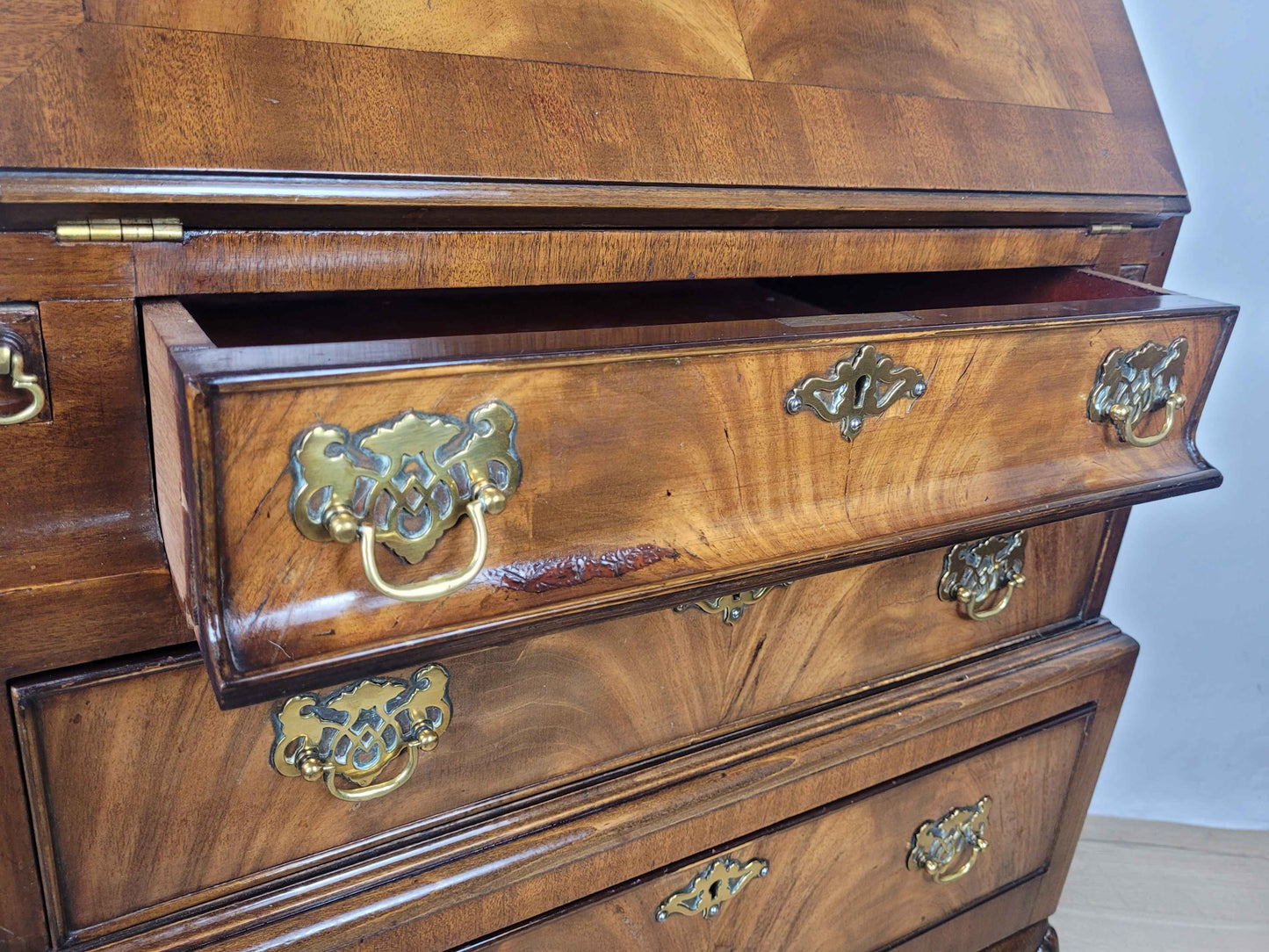 Ladies Writing Bureau Desk 1950s Lock & Key Drop Handles Delivery Available
