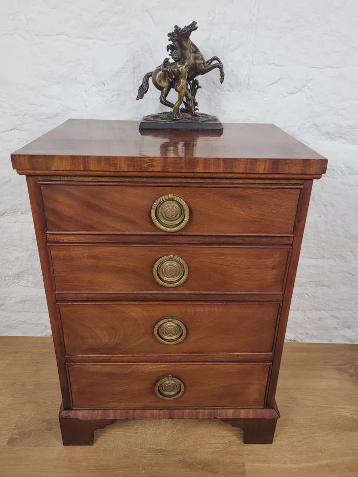 Regency Chest Of Drawers Brass Handles Mahogany Antique Postage Available