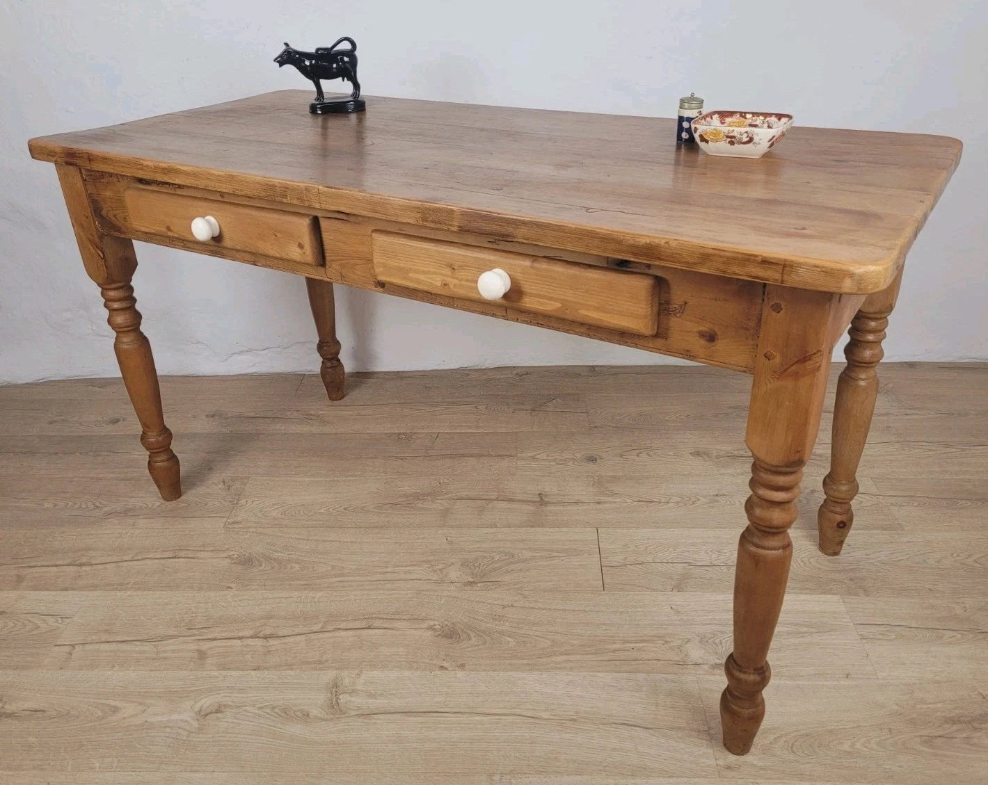 Victorian Kitchen Table Pine Porcelain Farmhouse Rustic 19thC Delivery Available