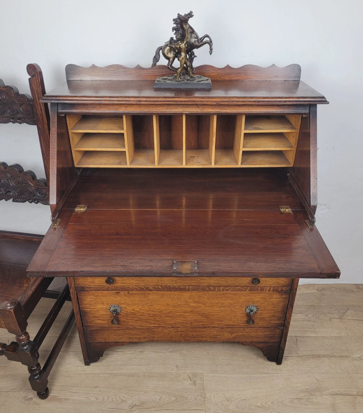 Writing Bureau Desk Vintage 1930s Storage Country Rustic Delivery Available