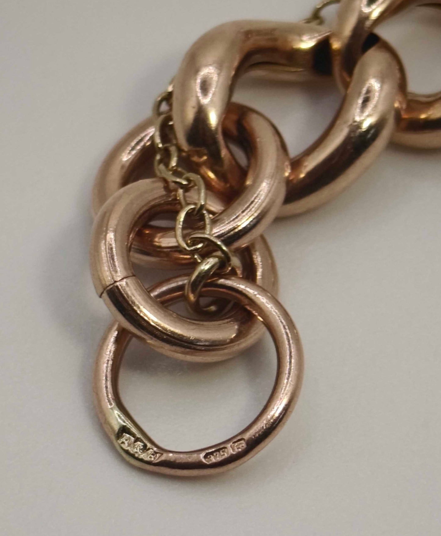 Vintage Heart Padlock Bracelet 9ct Rose Gold Curb Link Unisex Postage Available