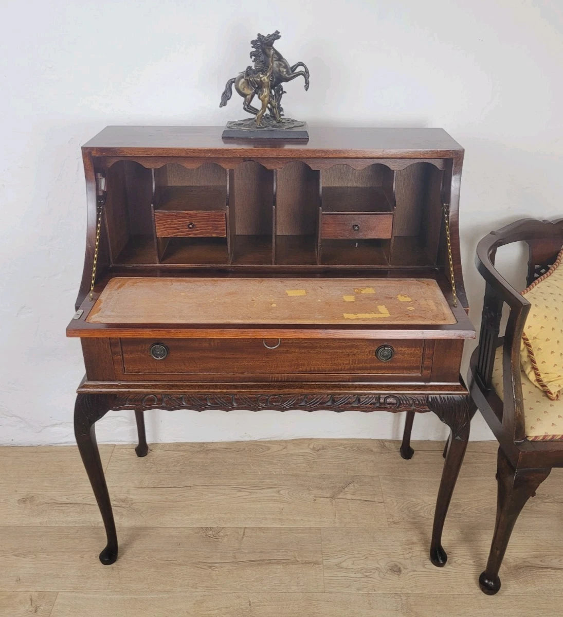 Vintage Ladies Writing Desk Pigeon Holes Storage Handles Delivery Available