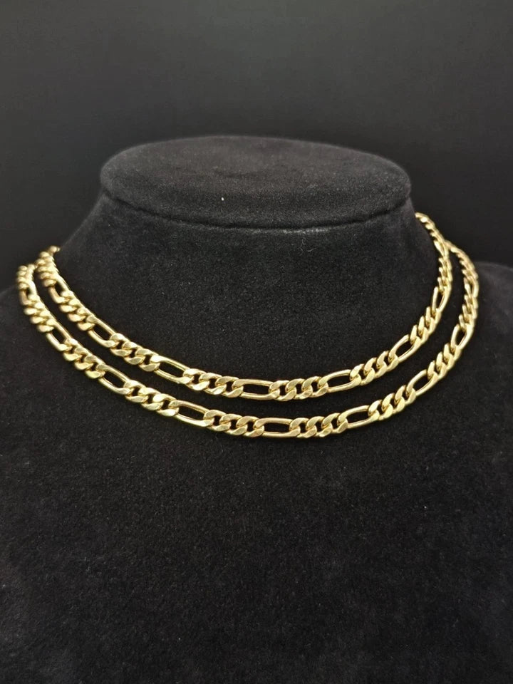 18ct Gold Figaro Necklace 13.3g Lobster Clasp Yellow Postage Available