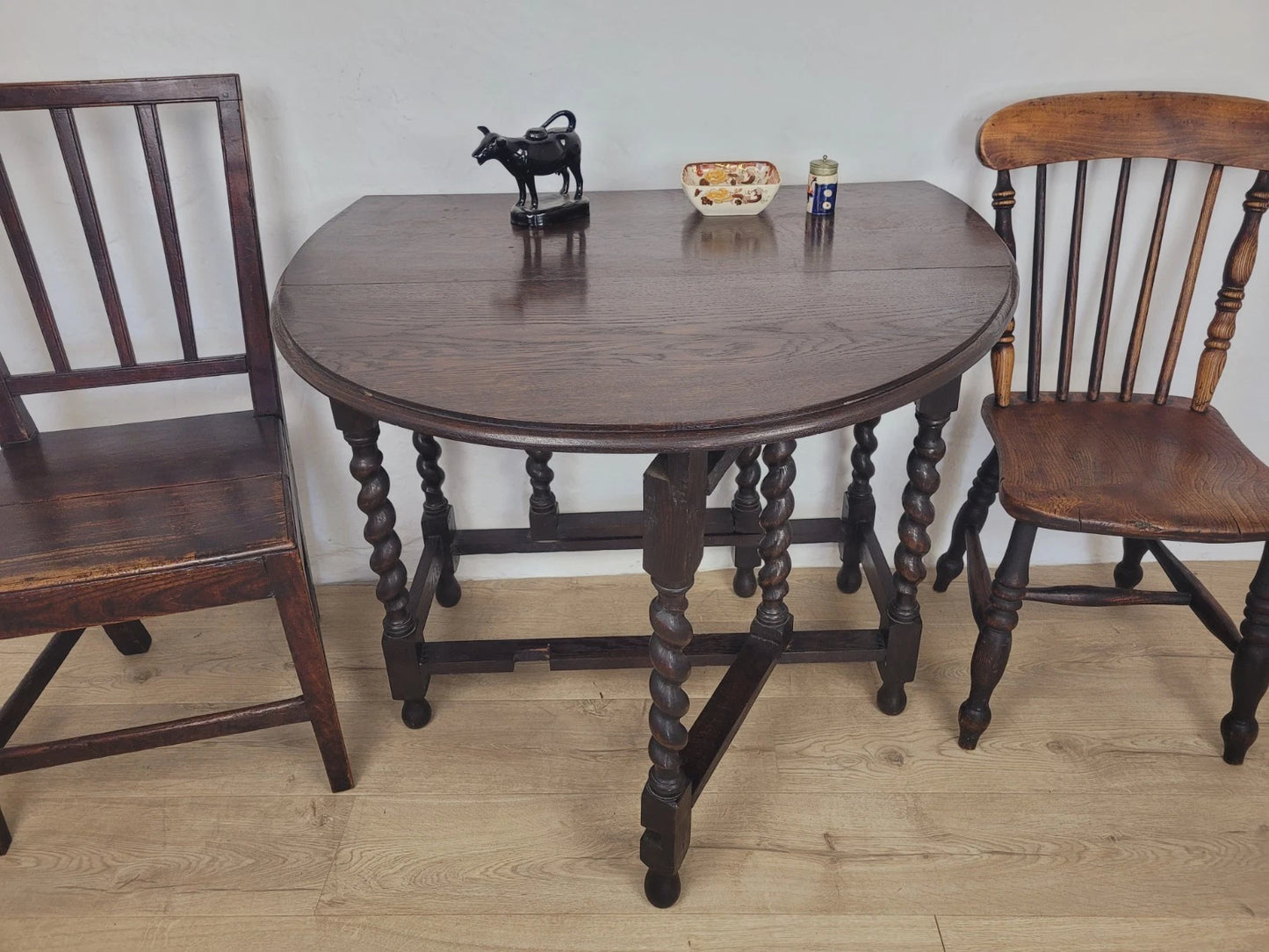 Vintage Drop Leaf Table Gateleg Barley Twist Oak 1930's Delivery Available