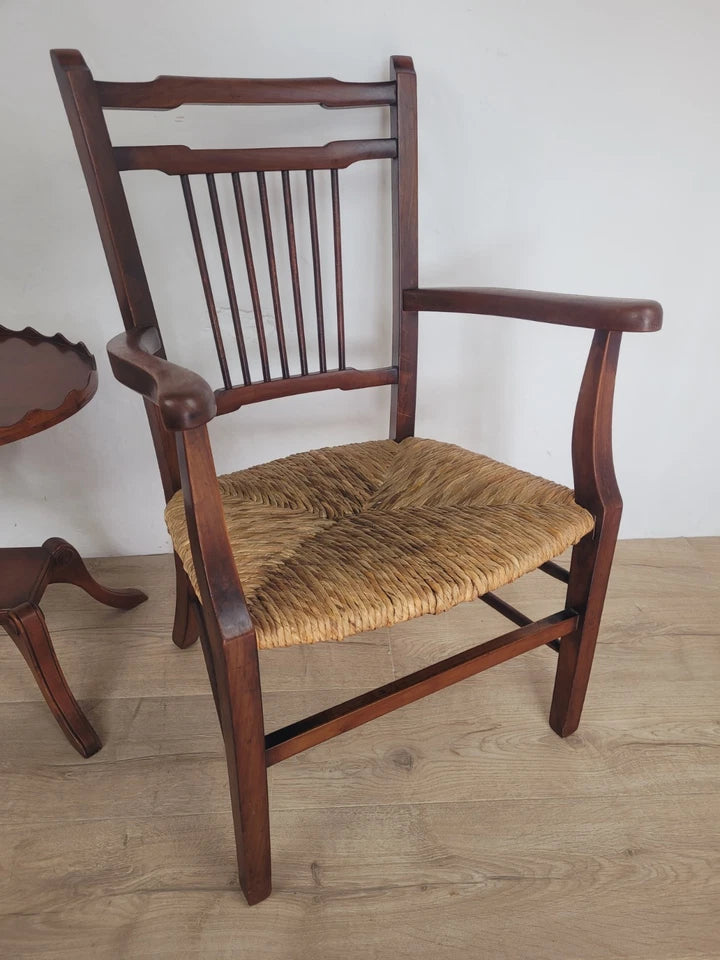 Country Armchair 19th-Century Rush Seat Bedroom Antique Postage Available