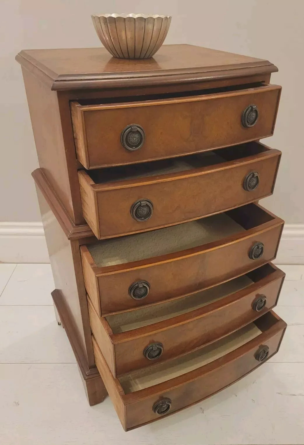 Walnut Chest Of Drawers Vintage Mid 20th Century Postage Available