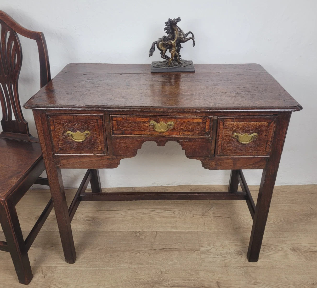 Georgian Side Table Lowboy Desk English Oak 18thC Antique Delivery Available