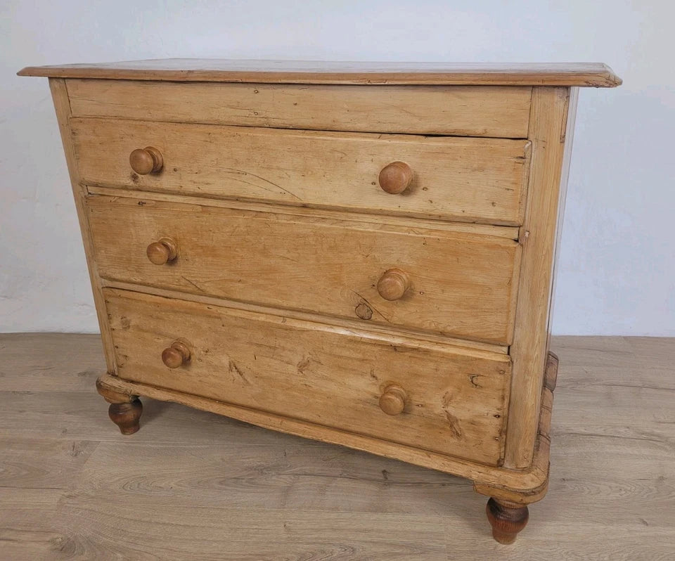 Victorian Chest of Drawers Farmhouse Pine 3 Drawer 19thC Delivery Available