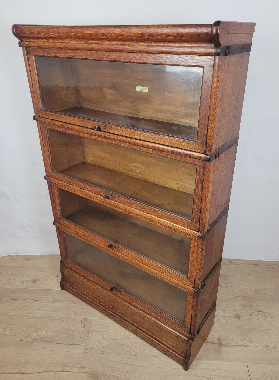 Globe Wernicke Bookcase Stackable Glass Doors Oak Antique Delivery Available