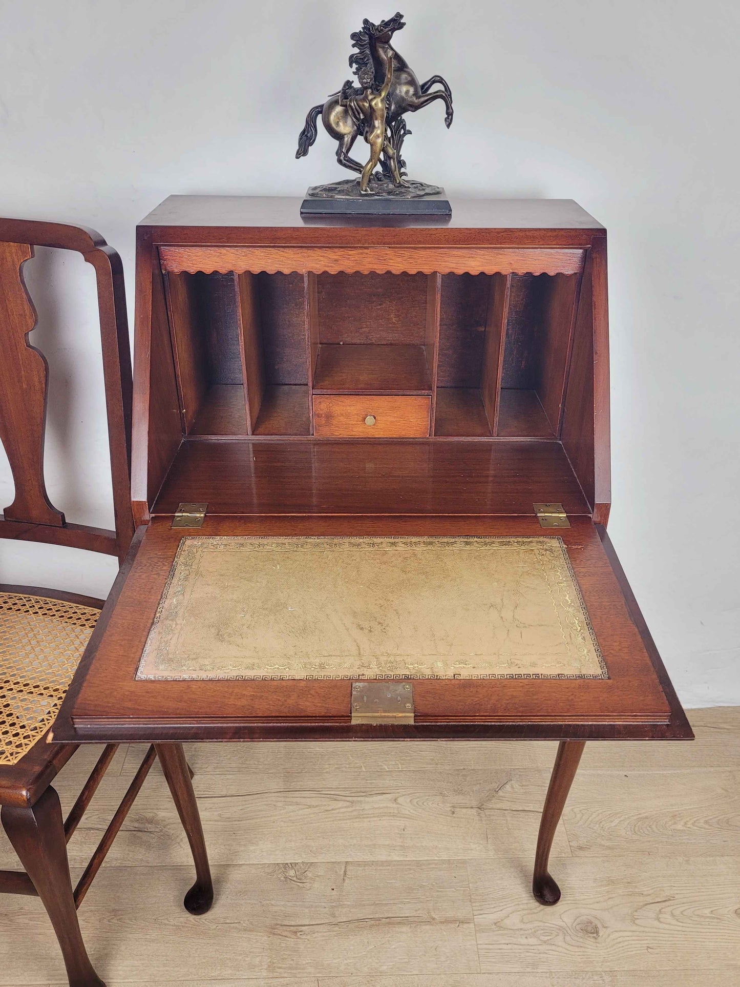 Vintage Ladies Writing Desk 1960s Lock  & Key Drawer Mahogany Delivery Available
