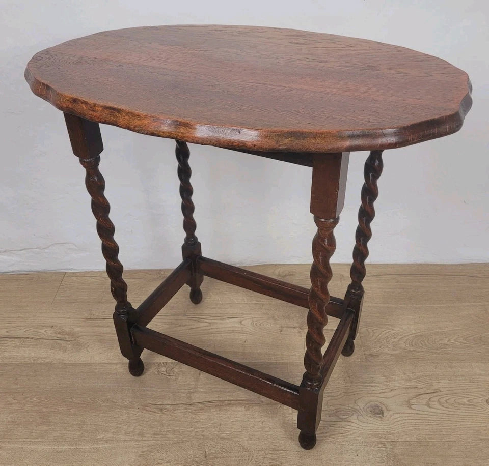 Barley Twist Occasional Table Oak Figured Country English Postage Available