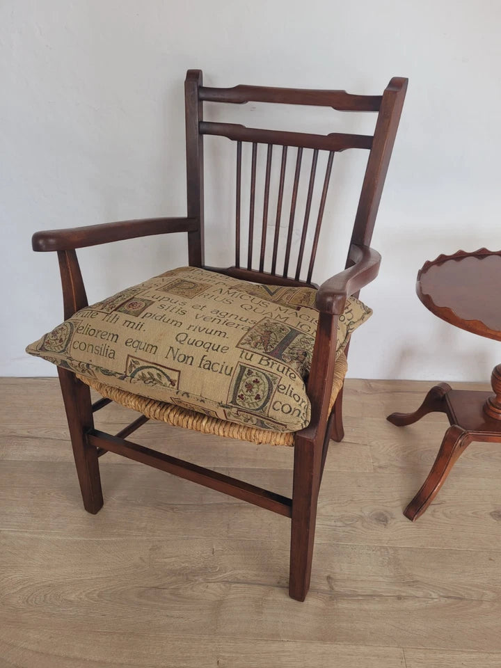 Country Armchair 19th-Century Rush Seat Bedroom Antique Postage Available