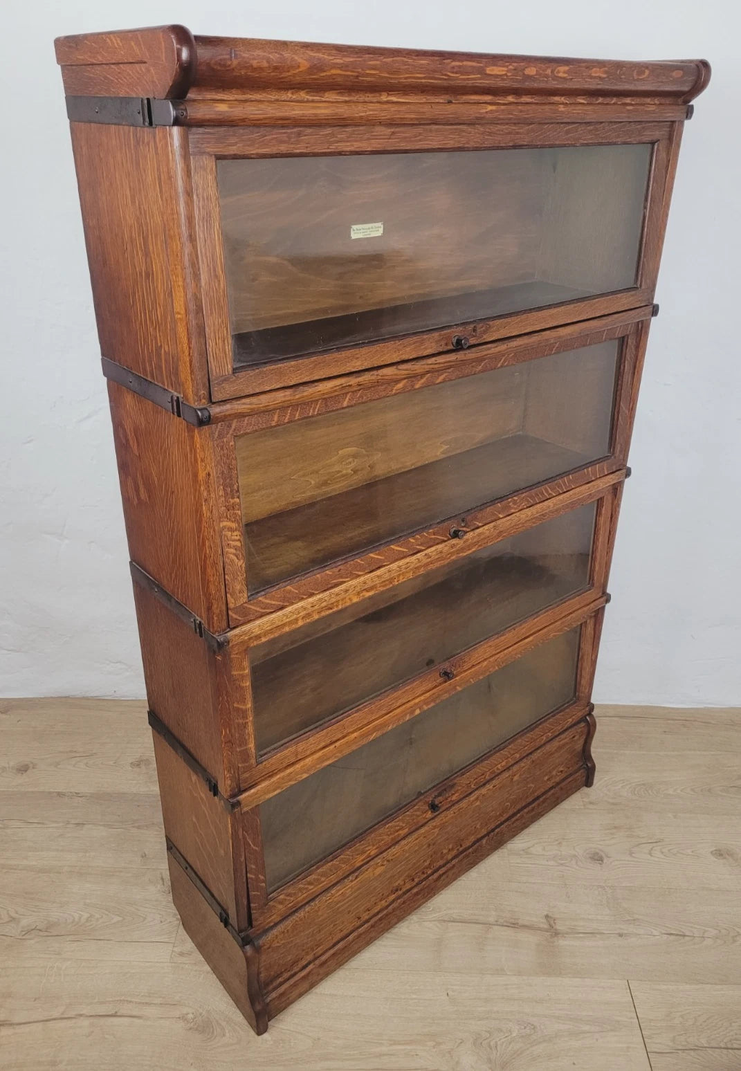 Globe Wernicke Bookcase Stackable Glass Doors Oak Antique Delivery Available