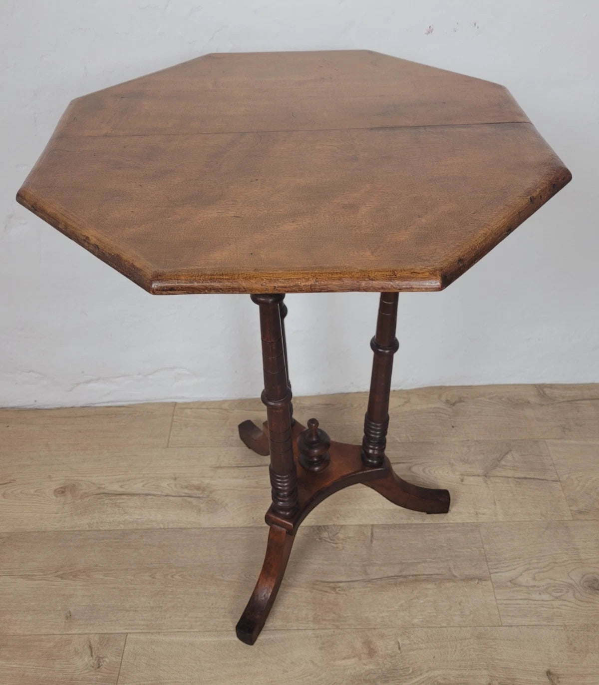 Victorian Octagonal Occasional Table Tripod English Mahogany Postage Available