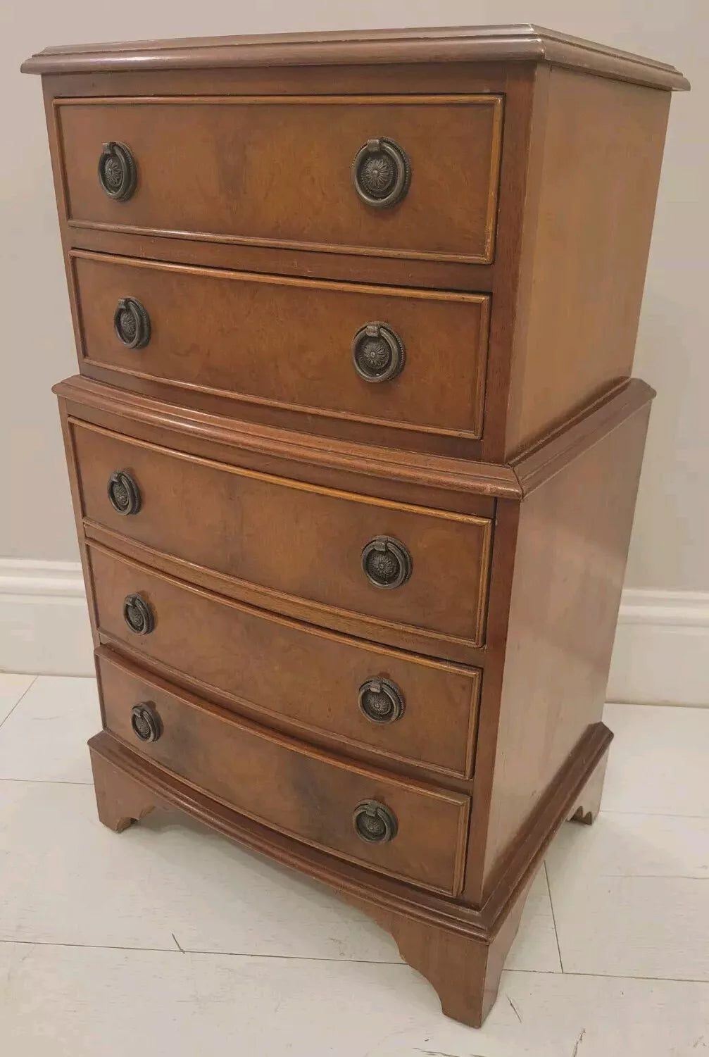 Walnut Chest Of Drawers Vintage Mid 20th Century Postage Available