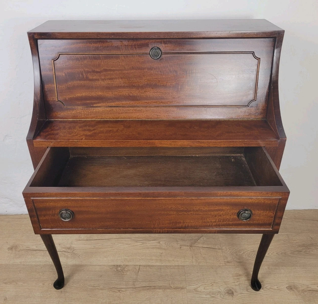 Vintage Ladies Writing Desk Pigeon Holes Storage Handles Delivery Available