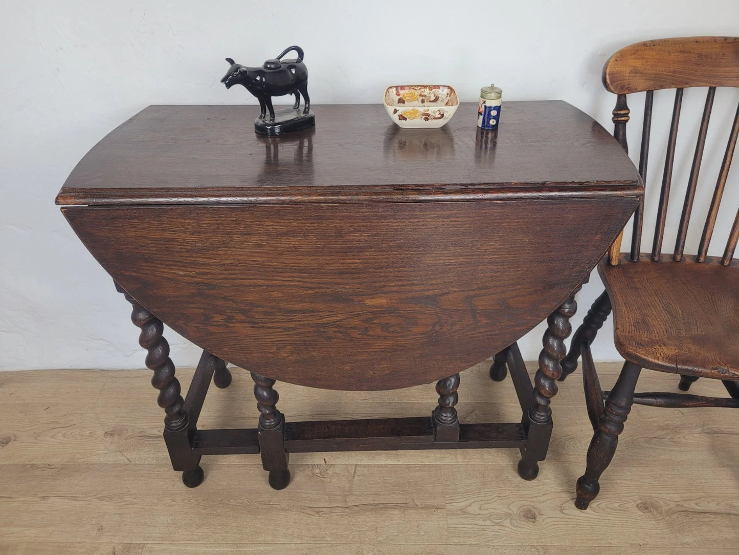 Vintage Drop Leaf Table Gateleg Barley Twist Oak 1930's Delivery Available