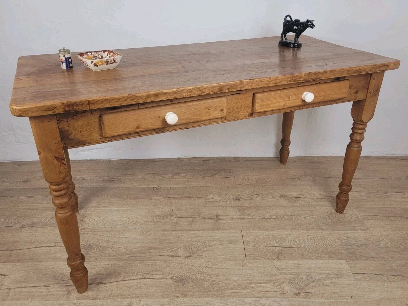 Victorian Kitchen Table Pine Porcelain Farmhouse Rustic 19thC Delivery Available