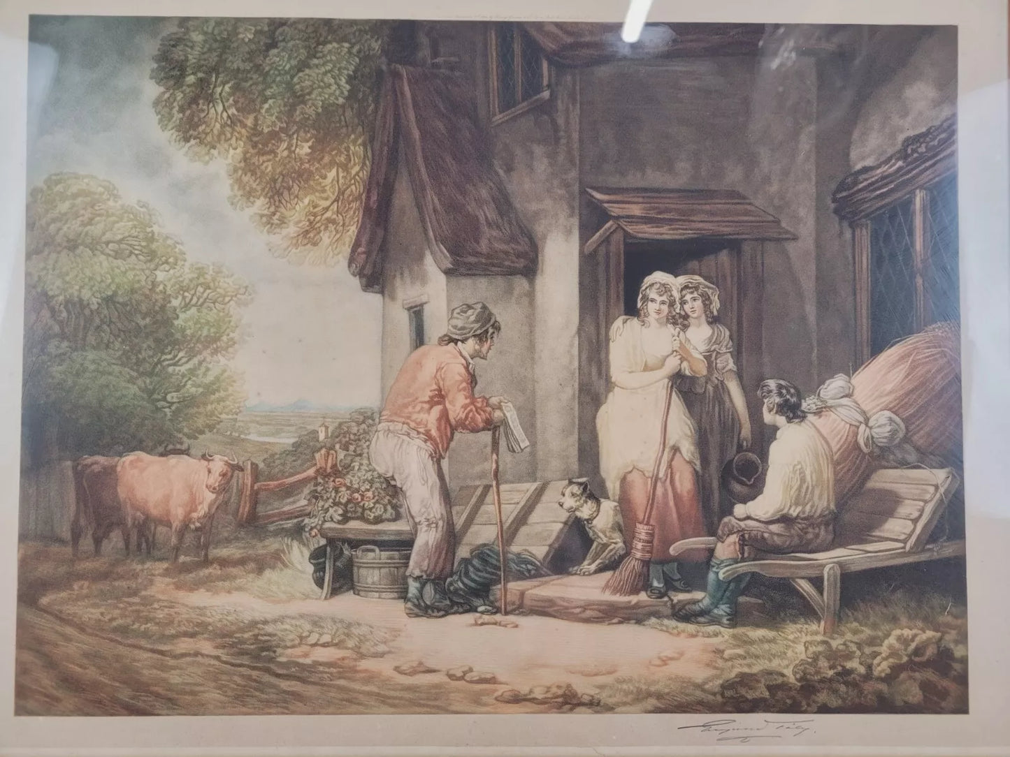 'Rustic Sympathy' Print By Francis Wheatley Country Picture Postage Available