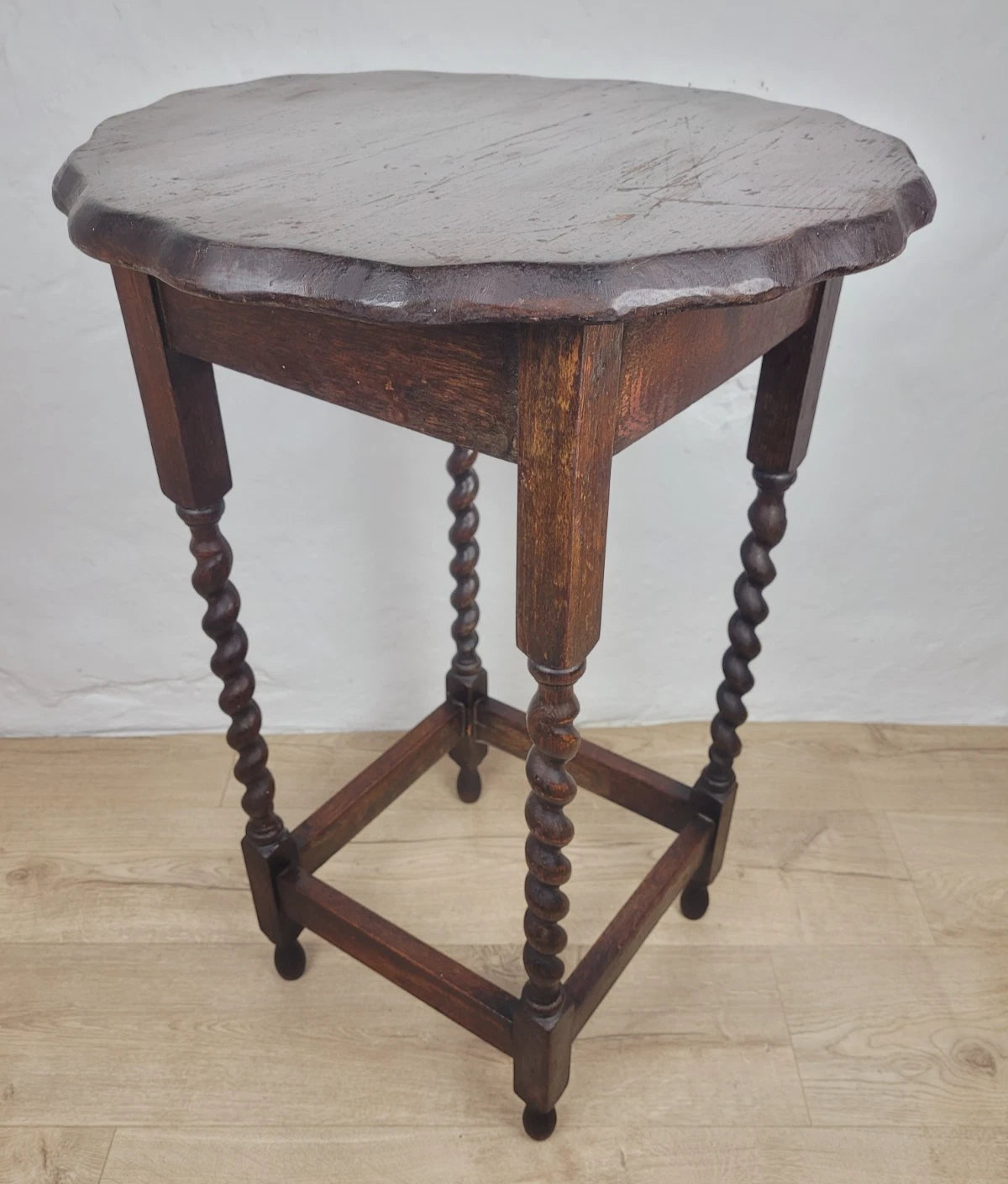 Pie Crust Side Table Victorian Barley Twist English Antique Postage Available