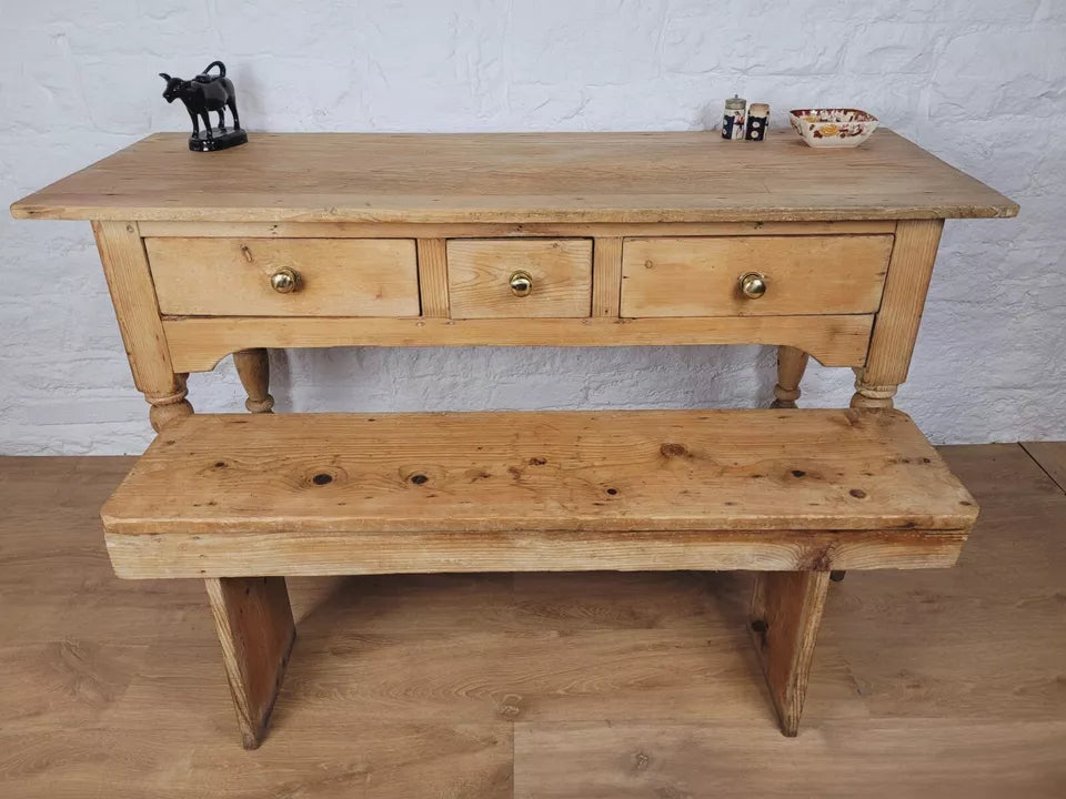 Victorian Side Table Bench Kitchen Pine Farmhouse Antique Delivery Available