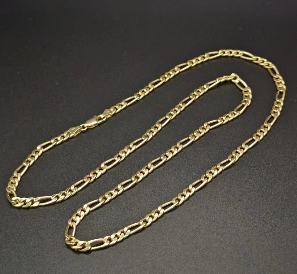 18ct Gold Figaro Necklace 13.3g Lobster Clasp Yellow Postage Available