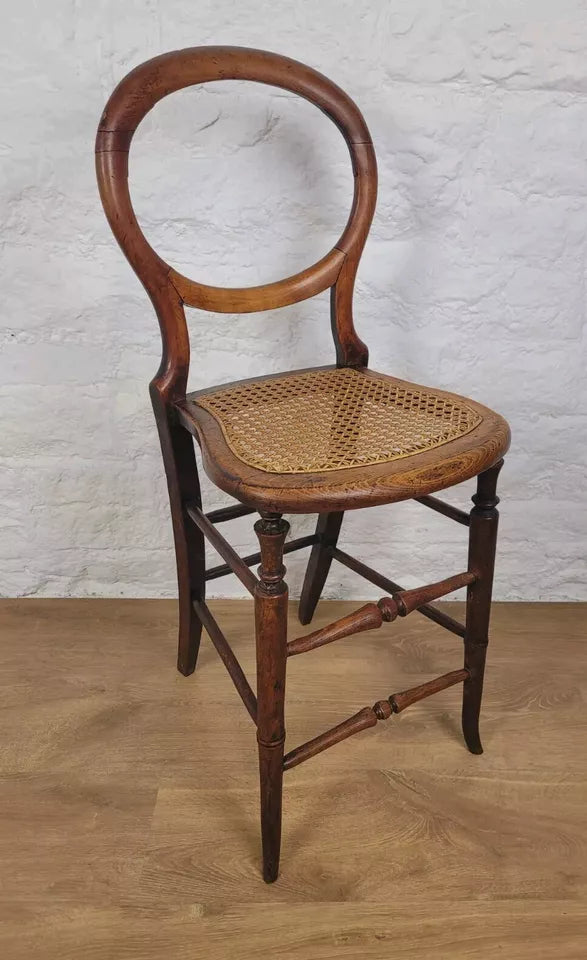 Victorian Child's High Chair Balloon Back Bergere Beech 19thC Postage Available