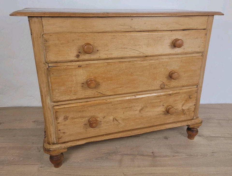 Victorian Chest of Drawers Farmhouse Pine 3 Drawer 19thC Delivery Available