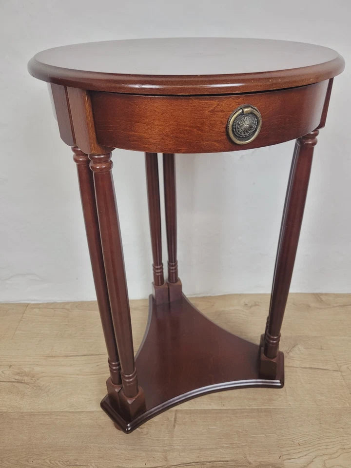 Vintage Occasional Table Circular Regency Style Drawer Postage Available